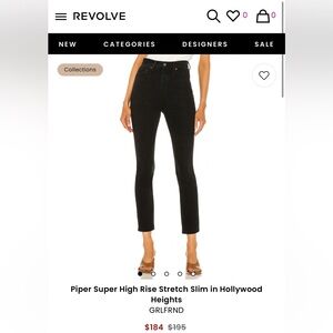 GRLFRND Super High Rise Stretch Slim Crop Size 24